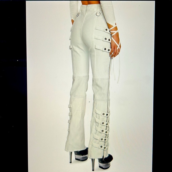 Replay Strappy Twill Pants in White - Picture 3 of 3